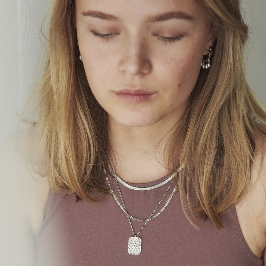Cora square necklace - Silver