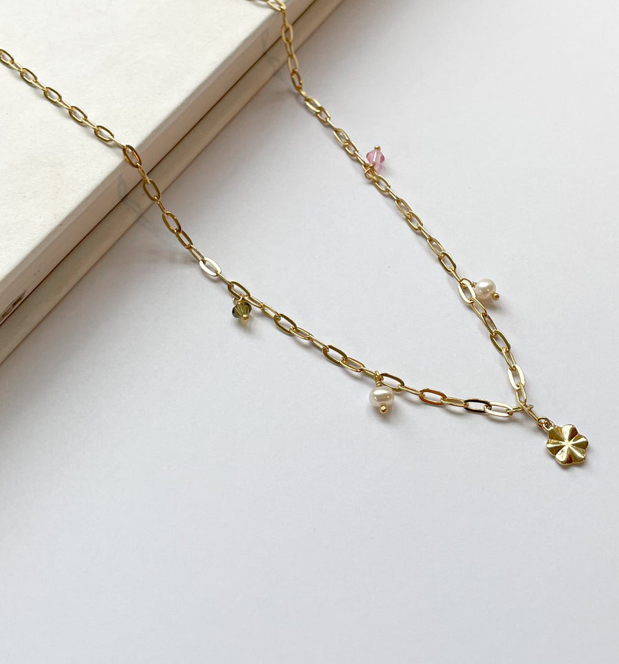 Lotus link necklace - Gold
