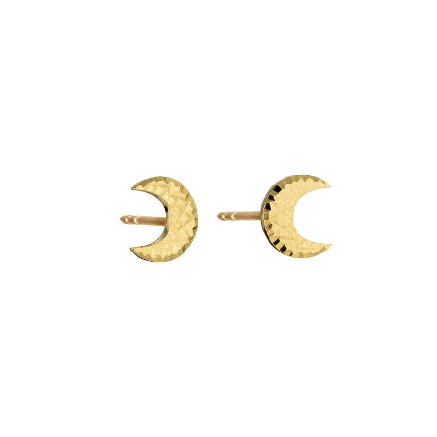 Diamond moon earring - Gold