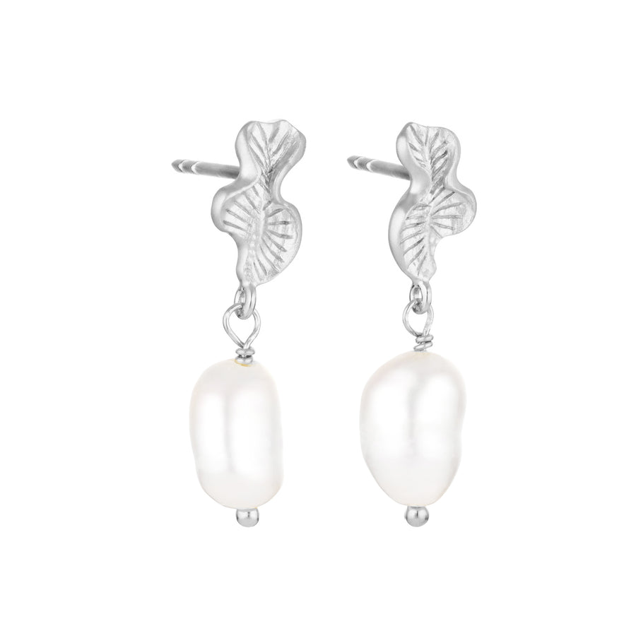Nature pearl earring - Silver