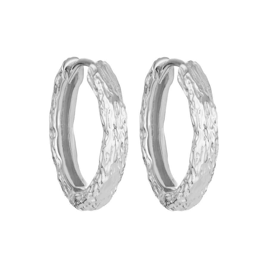 Nature structure hoops - Silver