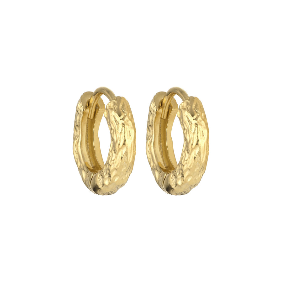 Nature structure mini hoops - Gold