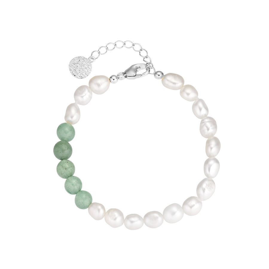 Nature green pearl bracelet  - Silver