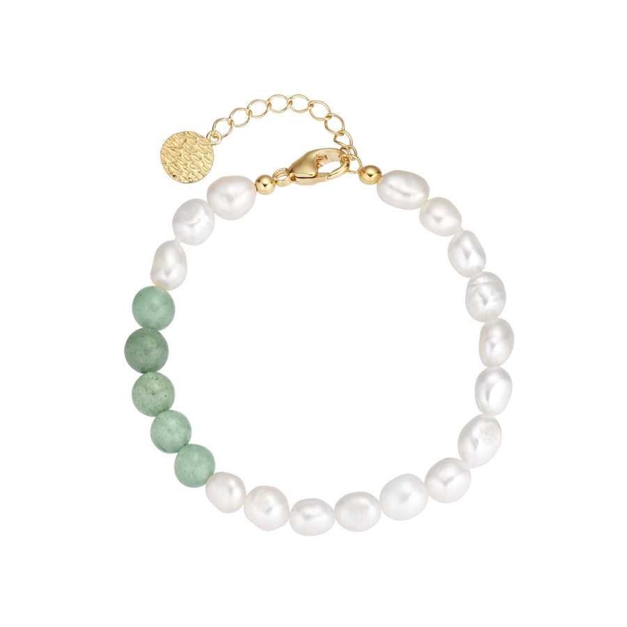 Nature green pearl bracelet  - Gold