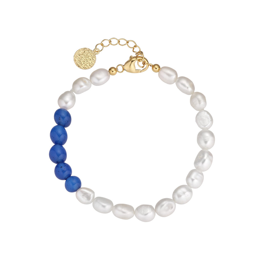 Nature blue pearl bracelet  - Gold
