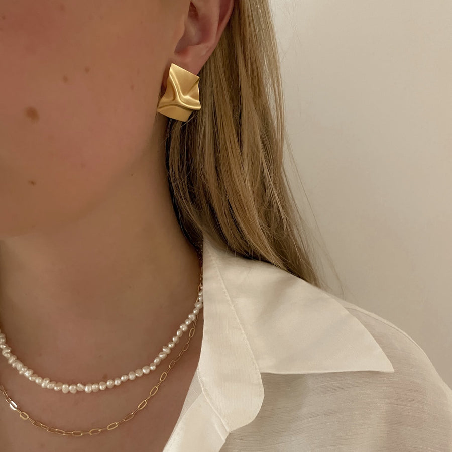 More folded earring - Gold