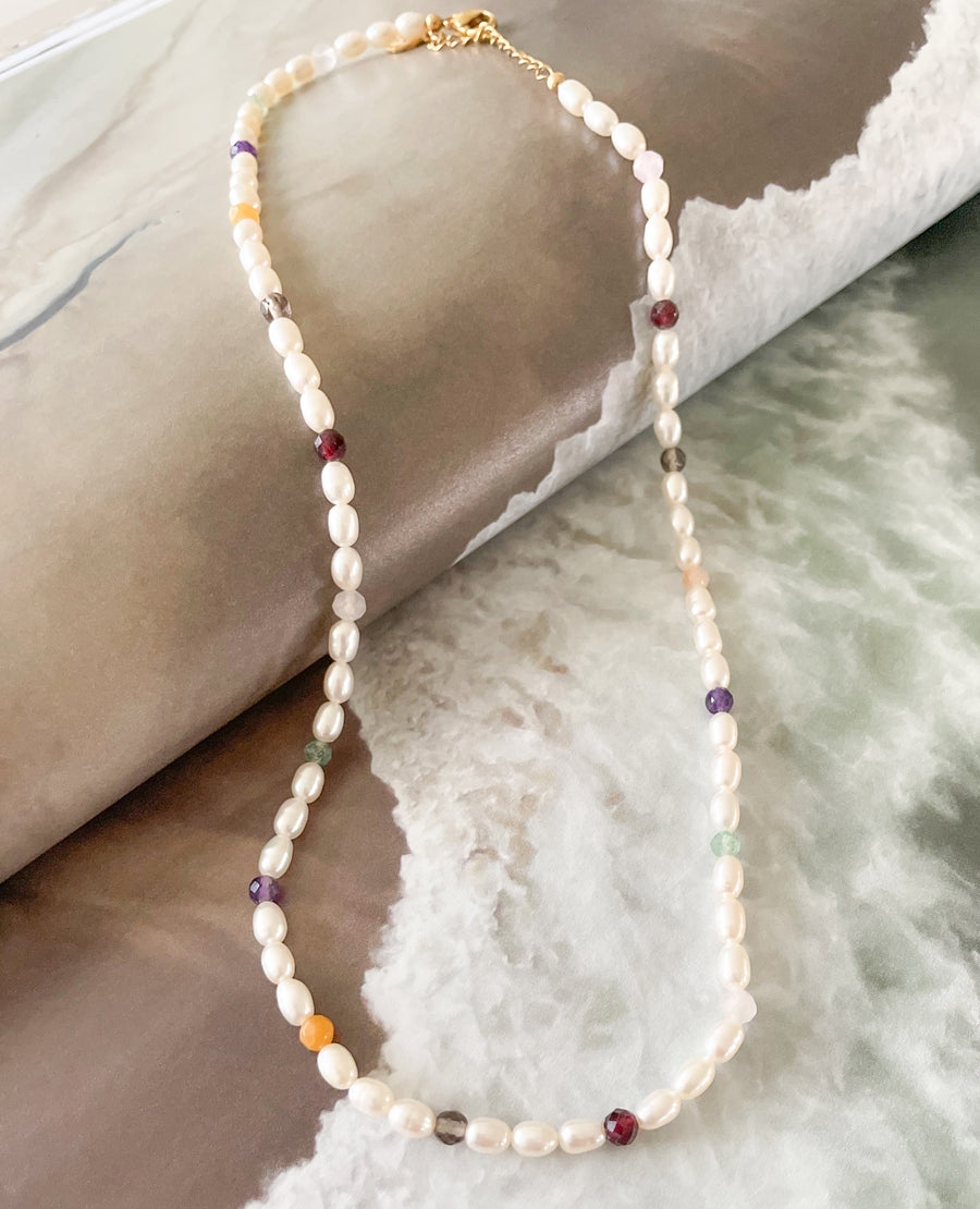 Nature pearl necklace - Gold