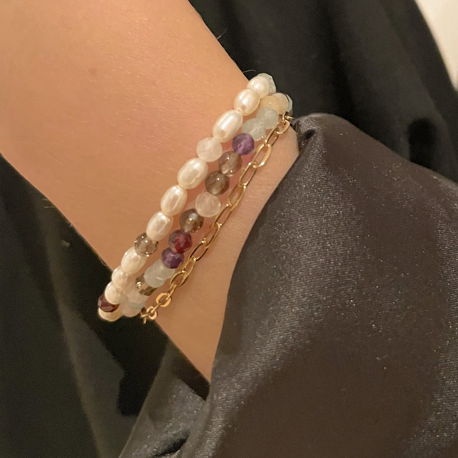 Nature stone bracelet - Gold