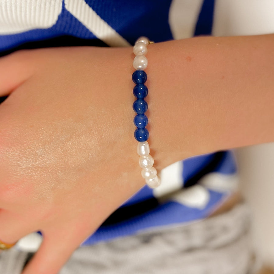 Nature blue pearl bracelet  - Silver
