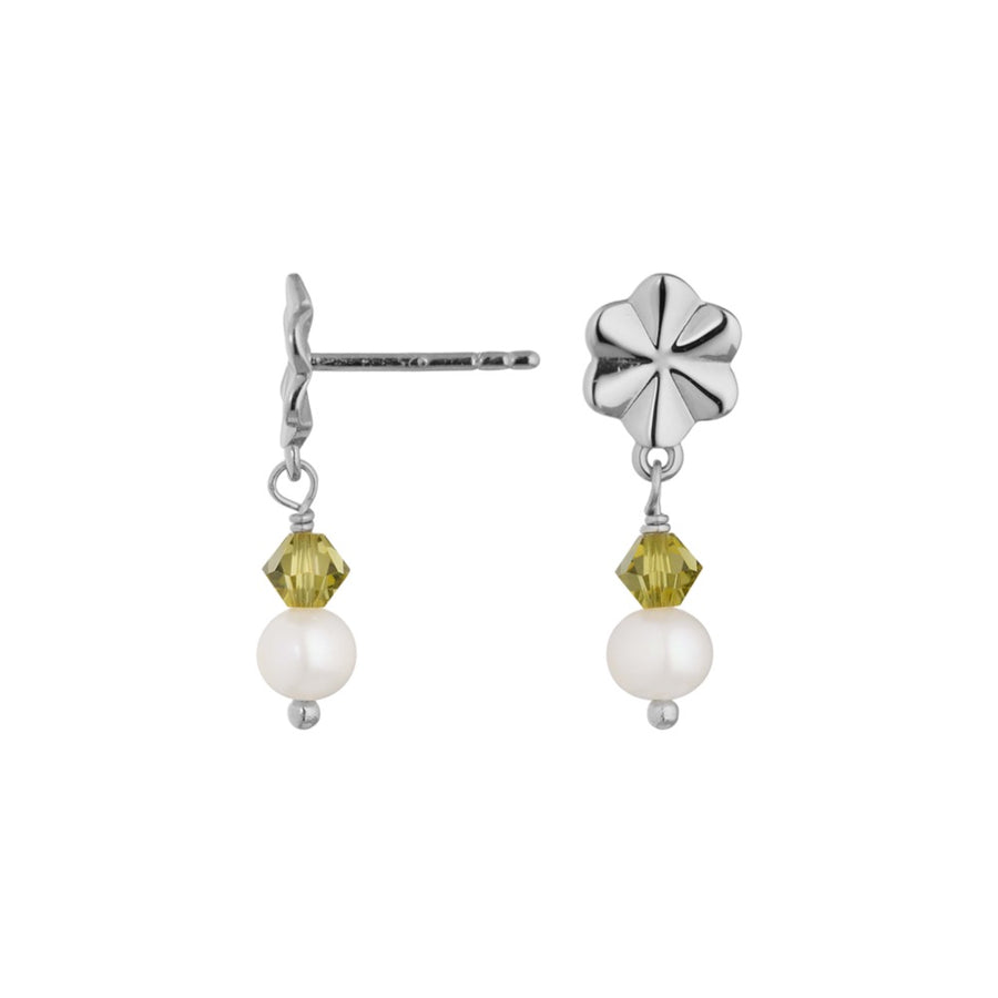 Lotus pearl earring - Silver