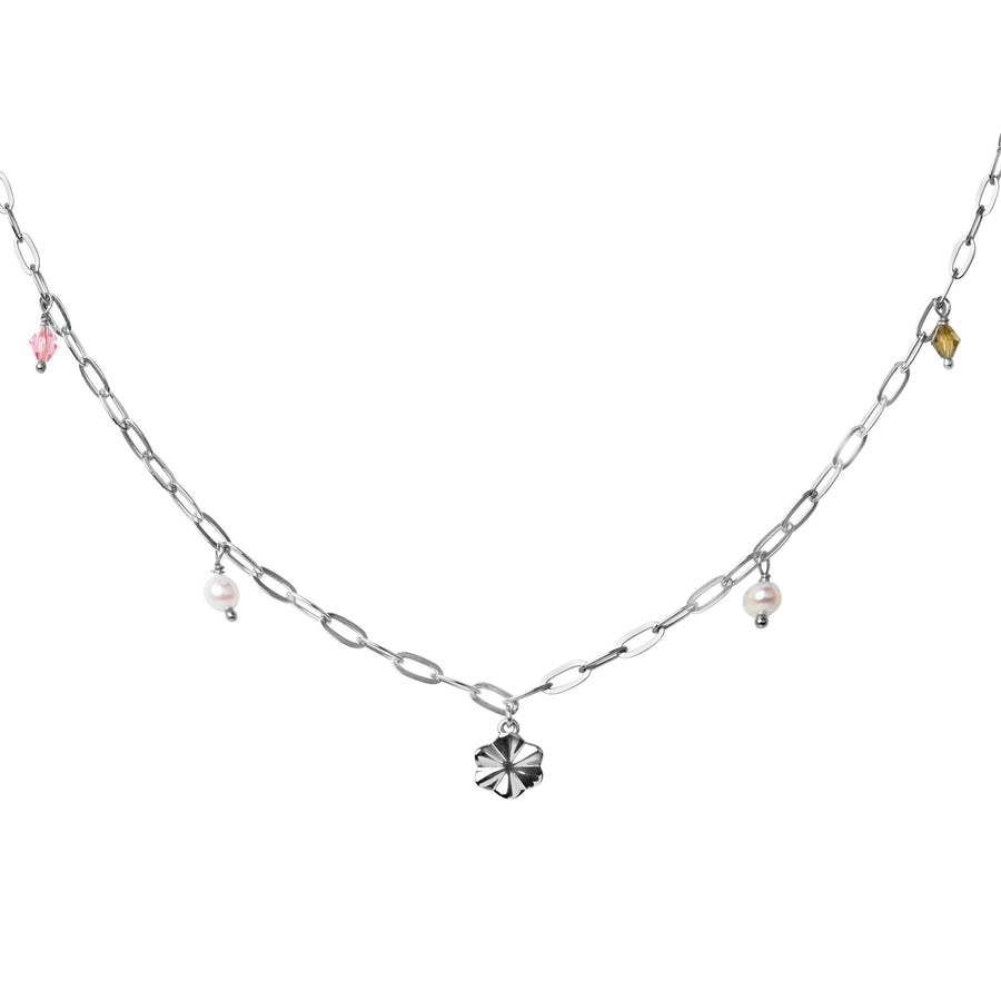 Lotus link necklace - Silver