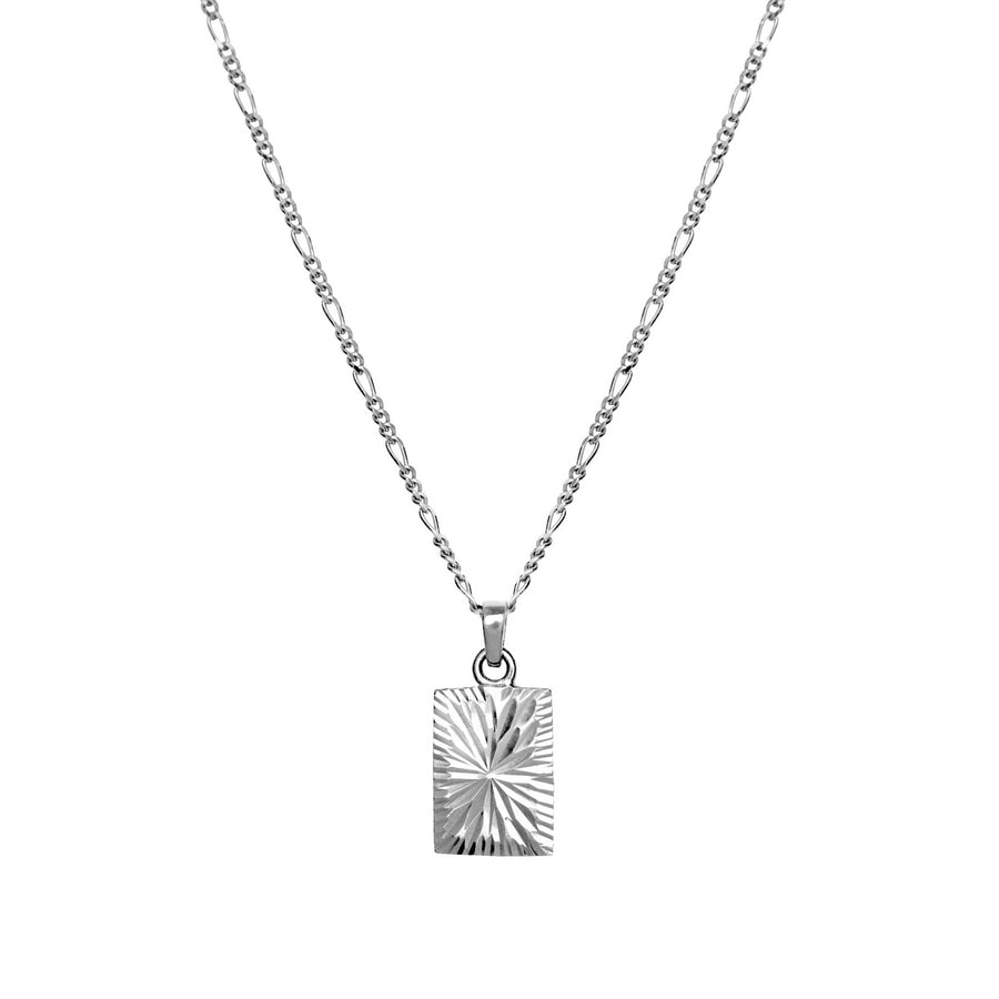 Diamond cut square necklace - Silver