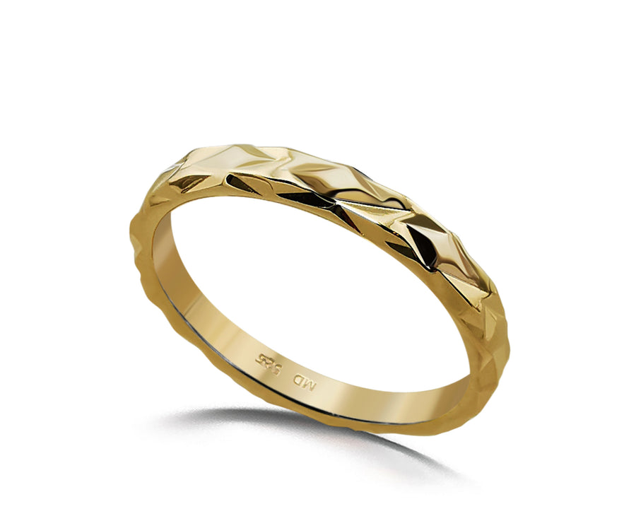 Lotus diamond cut ring - Gold