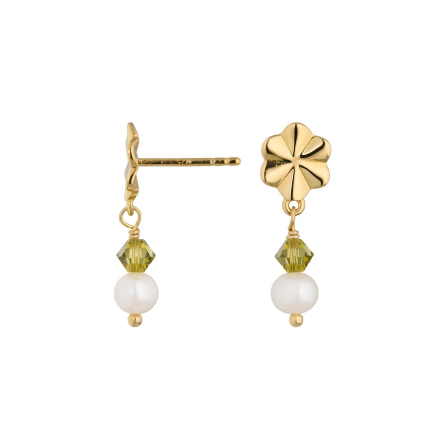 Lotus pearl earring - Gold
