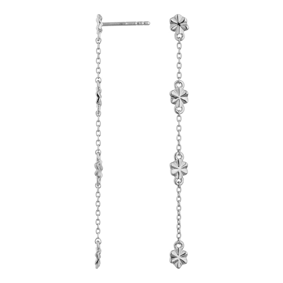 Lotus chain earring - Silver