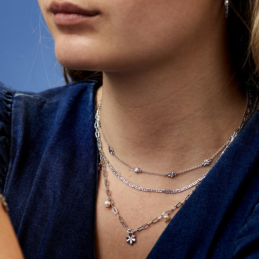 Lotus link necklace - Silver