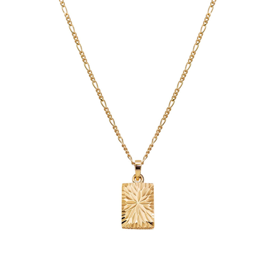 Diamond cut square necklace - Gold